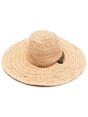 Osklen rope-detail straw sun hat - Neutrals