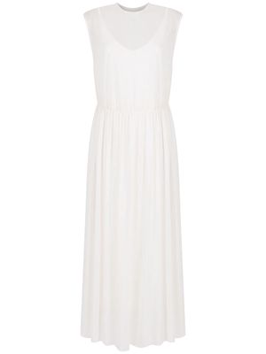 Osklen sheer pleated midi dress - White