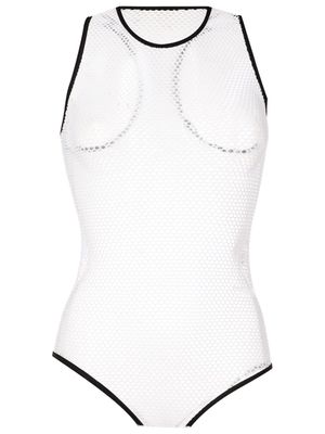 Osklen sleeveless mesh bodysuit - White