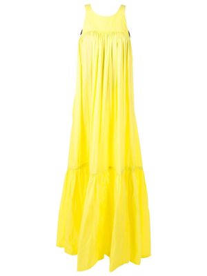 Osklen sleeveless tiered-skirt maxi dress - Yellow