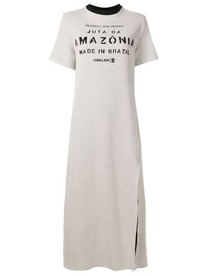 Osklen slogan-print maxi dress - Grey