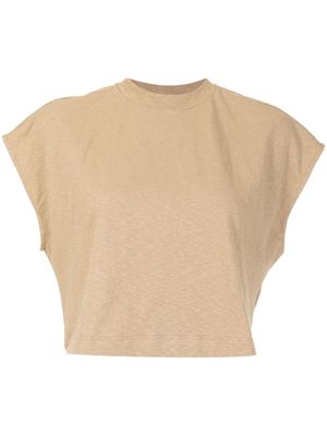 Osklen slub-texture cropped T-shirt - Brown