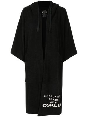 Osklen stamp-detail towel robe - Black