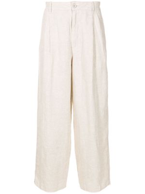 Osklen straight-leg linen trousers - Neutrals