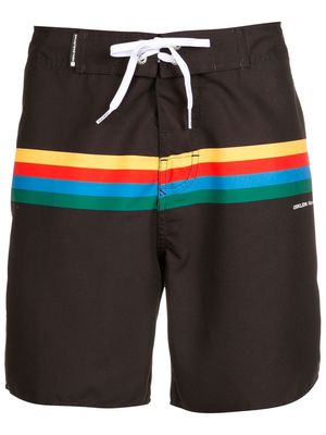 Osklen stripe-design swim-shorts - Black