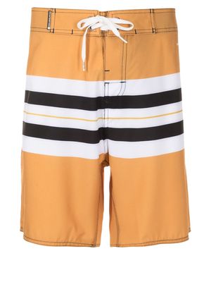 Osklen stripe-print longboard swim shorts - Yellow