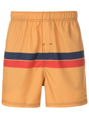 Osklen stripe-print swim shorts - Yellow