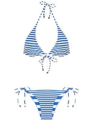 Osklen striped halterneck bikini set - Blue