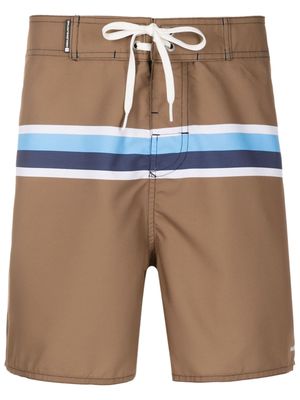 Osklen Surf Retro Twin striped swim shorts - Brown