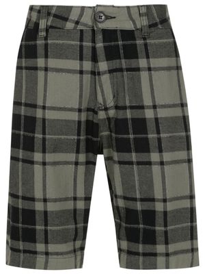 Osklen tartan-check flannel bermuda shorts - Green