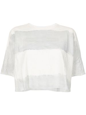 Osklen tie-dye striped cropped T-shirt - White
