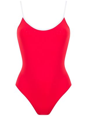 Osklen two-tone criss-cross swimsuit - Red