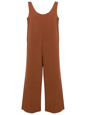 Osklen U-neck wide jumpsuit - Brown