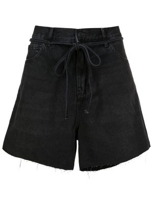 Osklen wide-leg denim shorts - Black