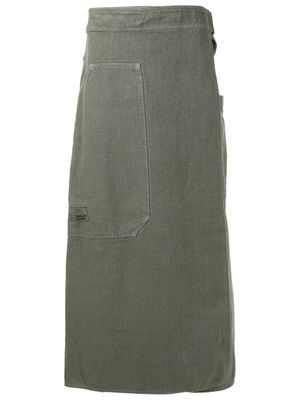 Osklen wrap-design A-line skirt - Green