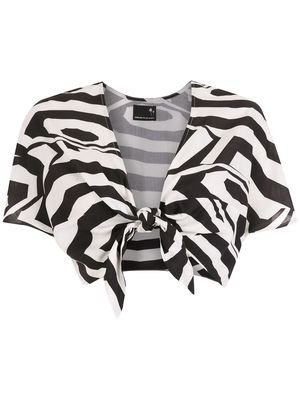 Osklen zebra-print cropped blouse - Black