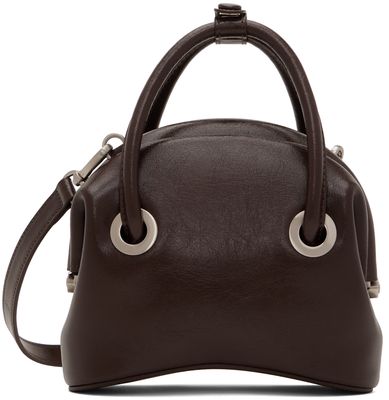 OSOI Brown Mini Circle Top Handle Bag