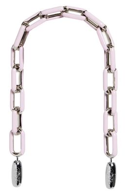 ossa Mini Enamel Cable Chain Wrist Strap in Pink