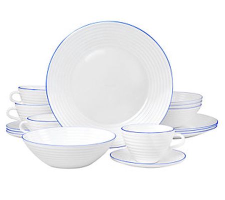 Oster Juego De Vajilla 16 Piece Opal Glass Dinn erware Set