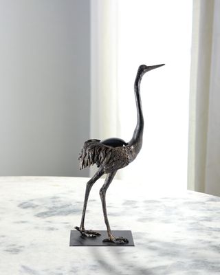 Ostrich with Crystal Egg Sculpture