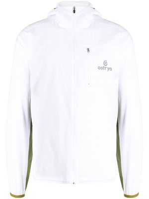 Ostrya logo-print hooded jacket - White
