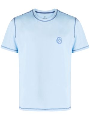 Ostrya piqué logo-print T-shirt - Blue