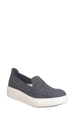 OTBT Coexist Perforated Floral Platform Slip-On Sneaker in Grey 