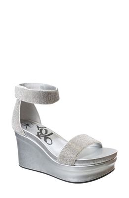 OTBT Status Crystal Embellished Wedge Sandal in Silver