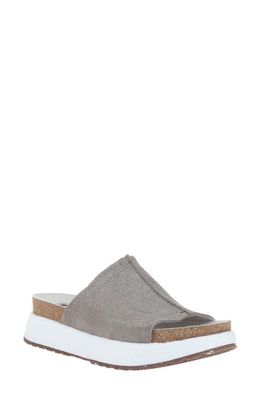 OTBT Wayside Slide Sandal in Grey Pewter Leather