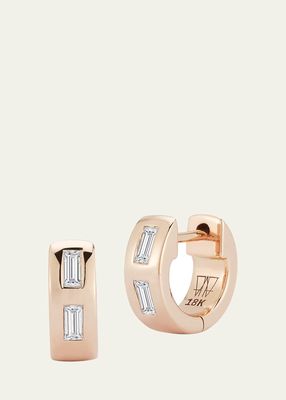 Ottoline 18K Rose Gold Baguette Diamond Earrings