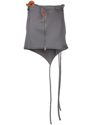 Ottolinger asymmetric-hem zip-up miniskirt - Grey