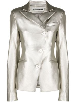 Ottolinger asymmetric metallic-finish blazer - Silver