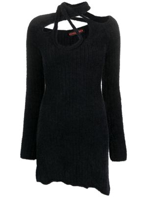 Ottolinger brushed cut-out asymmetric minidress - Black