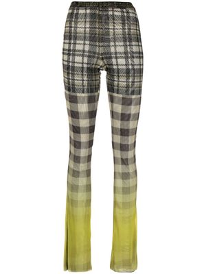 Ottolinger checked straight-leg trousers - Yellow