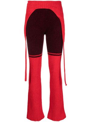 Ottolinger colour-block knitted trousers - Red