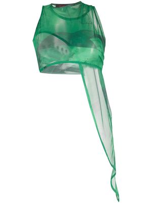 Ottolinger cropped semi-sheer top - Green