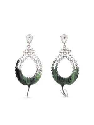Ottolinger crystal dip hoop earrings - Green