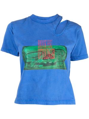 Ottolinger cut-out cropped T-shirt - Blue