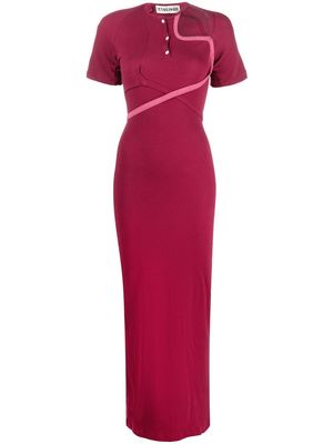Ottolinger cut-out ribbed midi dress - Red