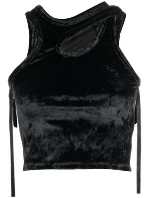 Ottolinger cut-out velvet top - Black