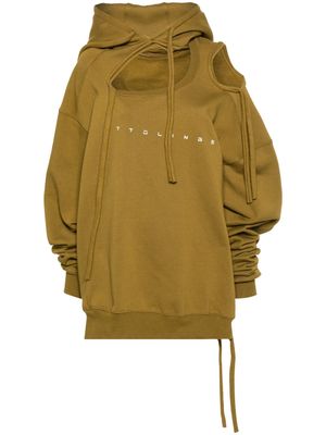 Ottolinger deconstructed cotton hoodie - Green