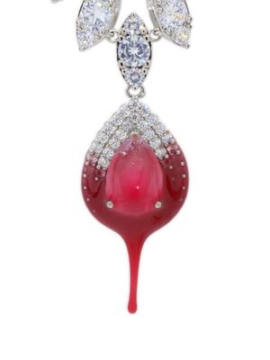 Ottolinger dip-pendant crystal necklace - Pink