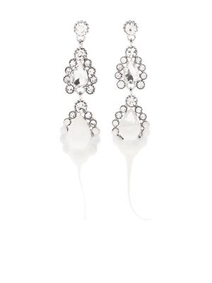 Ottolinger drip-effect crystal drop earrings - White
