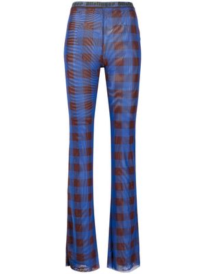 OTTOLINGER gingham-print flared trousers - Blue