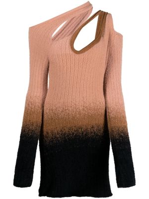 Ottolinger gradient-effect knitted mini dress - Pink