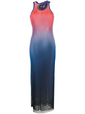 Ottolinger gradient-print sleeveless mesh maxi dress - Blue