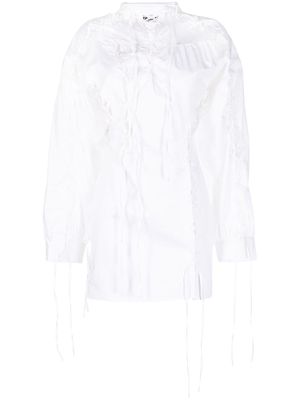 Ottolinger lace-up detail dress - White