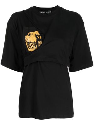 Ottolinger layered-design T-shirt - Black