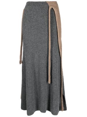 Ottolinger layered ribbed knit skirt - Grey
