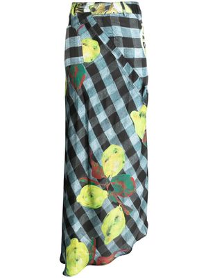 Ottolinger lemon-print asymmetric skirt - Multicolour